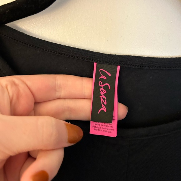 La senza black shirt crop top size xl - Picture 7 of 9